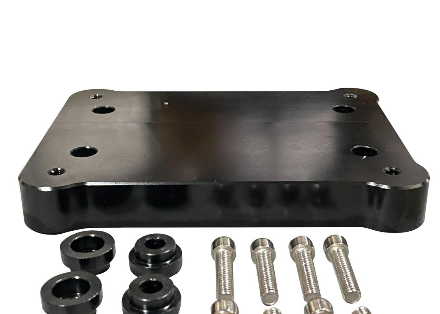 Jack Spania Racing K20 K24 shifter base plate and hardware for Honda Civic, Integra, and CRX K-Series transmission upgrade.