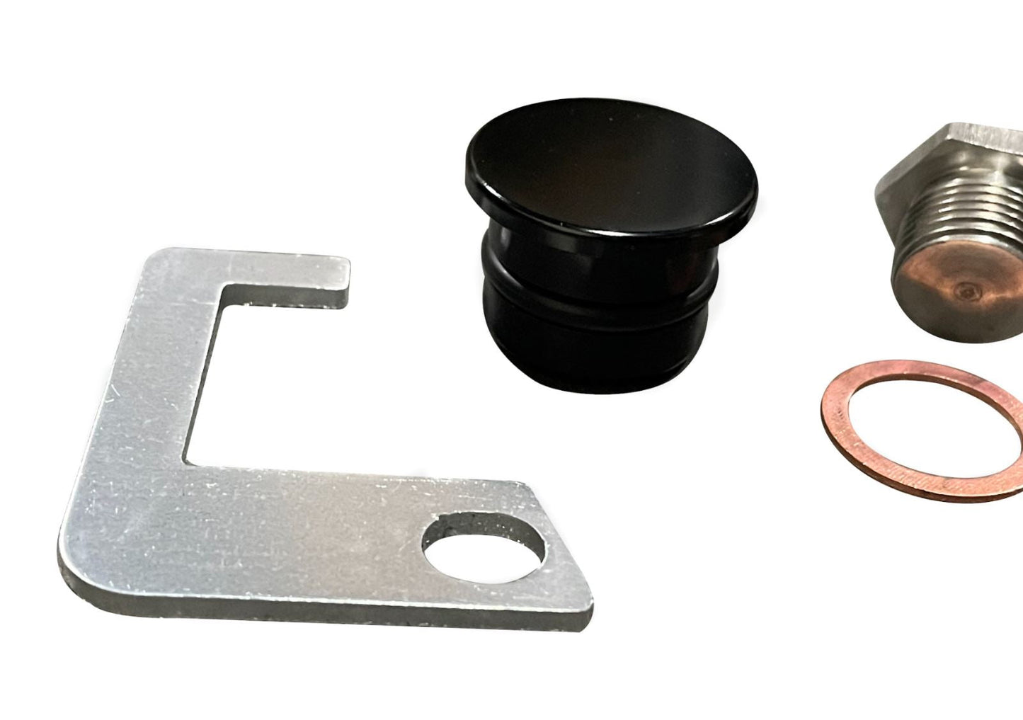 Jack Spania Racing heater core thermostat plug kit for K20 K24 engine swaps in Honda Civic, Integra, CRX, and Si models.
