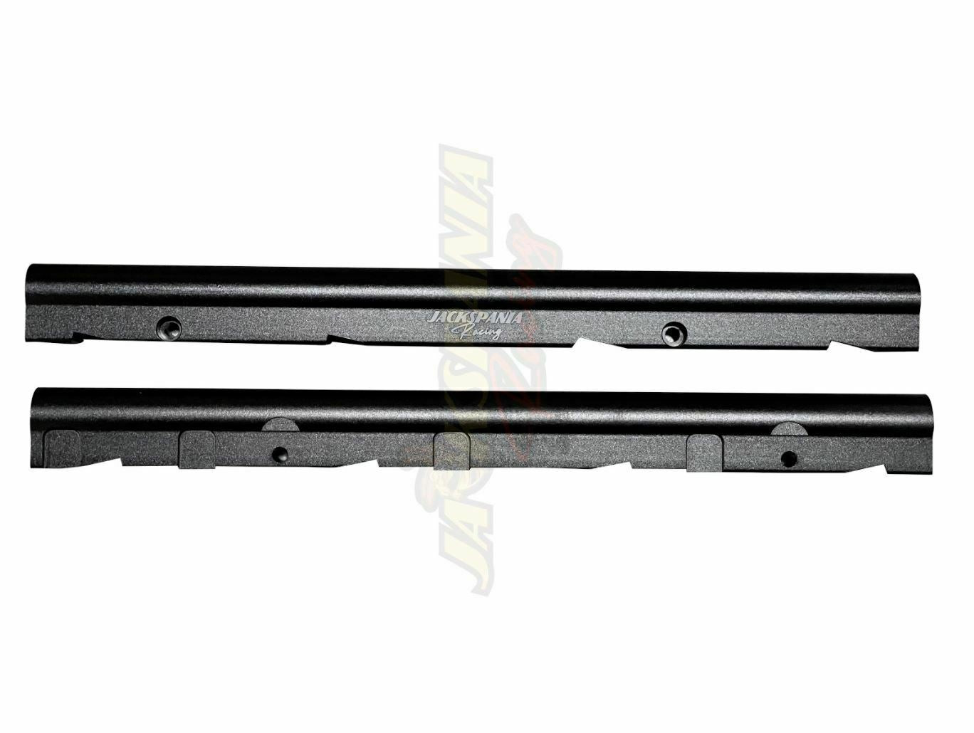 Billet LS fuel rail kit for GM LS3 V8 engine, includes OE intake manifold hardware and AN8 fittings by Jack Spania Racing.