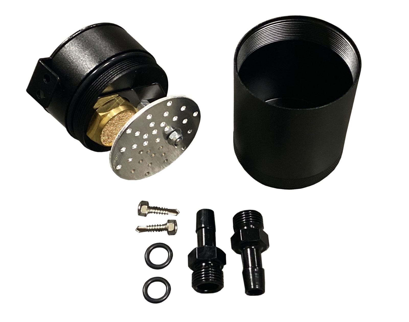 Oil Catch Can Tank 2-Port Baffled Reservoir Breather Universal Reservoir USA - Jack Spania Racing