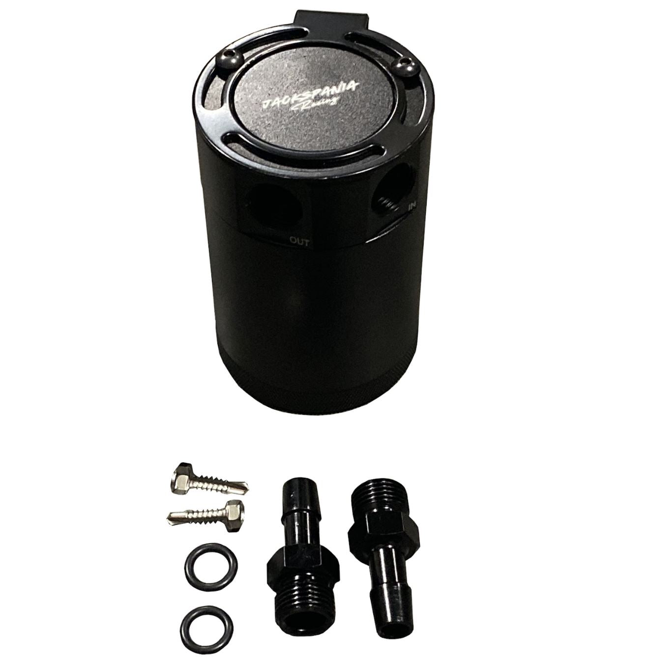 Oil Catch Can Tank 2-Port Baffled Reservoir Breather Universal Reservoir USA - Jack Spania Racing