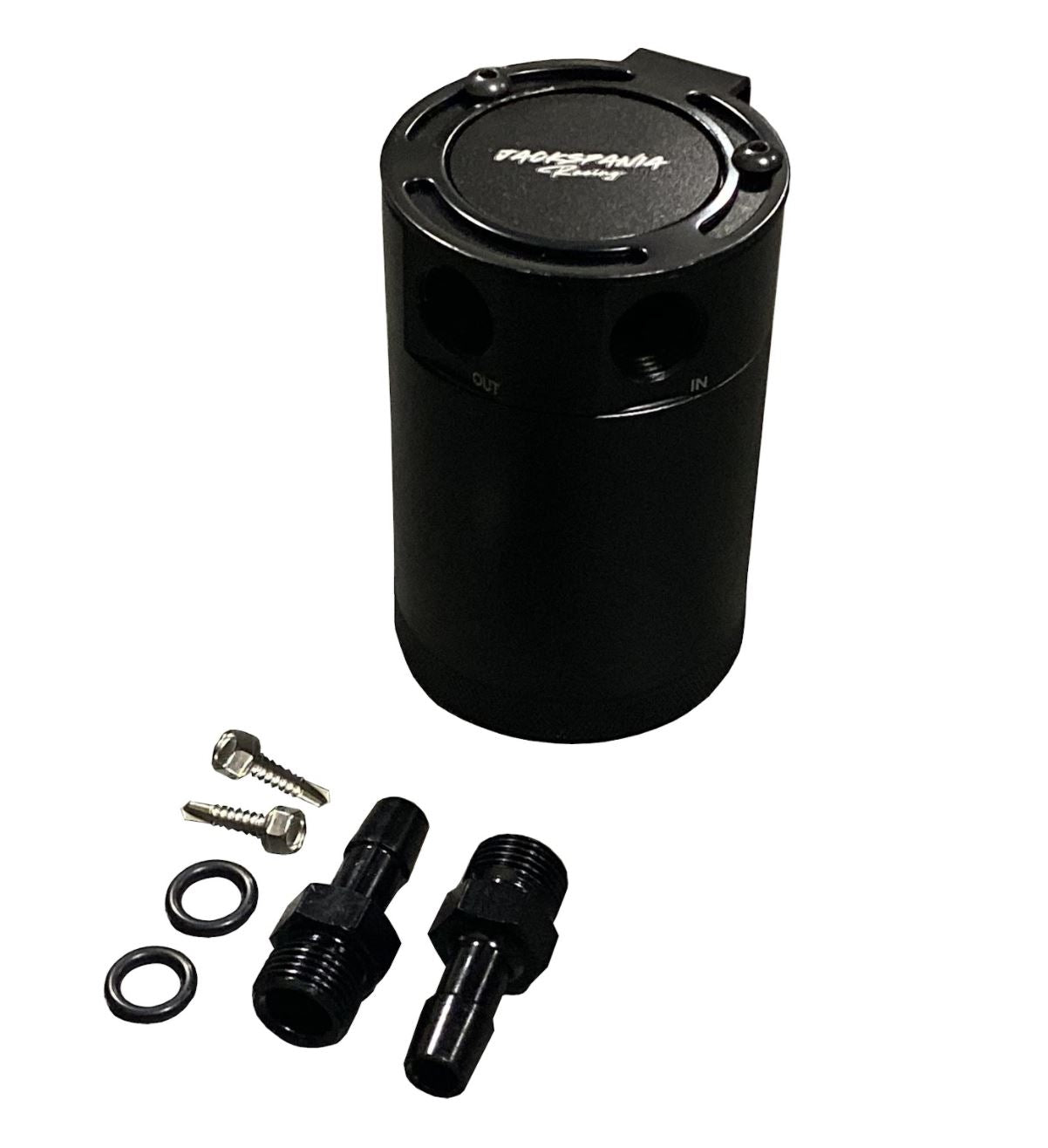 Oil Catch Can Tank 2-Port Baffled Reservoir Breather Universal Reservoir USA - Jack Spania Racing