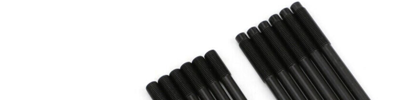 Cylinder head stud kit for Subaru Impreza WRX STi EJ20 EJ25 engine by Jack Spania Racing, showing metal engine studs.