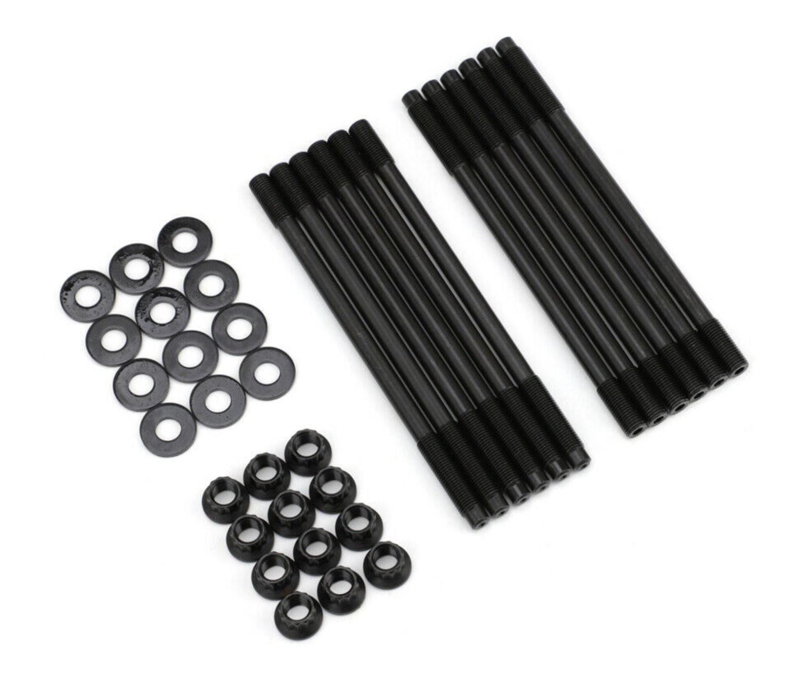 Cylinder head stud kit for Subaru Impreza WRX STi EJ20 EJ25 engines by Jack Spania Racing, includes metal studs and hardware.