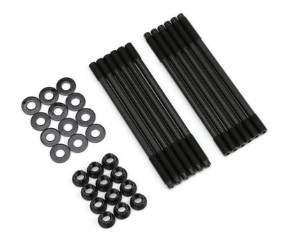 Cylinder head stud kit for Subaru Impreza WRX STi EJ20 EJ25 engines by Jack Spania Racing, includes metal studs and hardware.