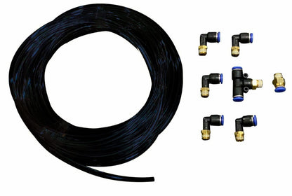 Jack Spania Racing push lock vacuum fitting kit for turbo engines, 1/8th NPT, with one-touch quick connect for universal use.