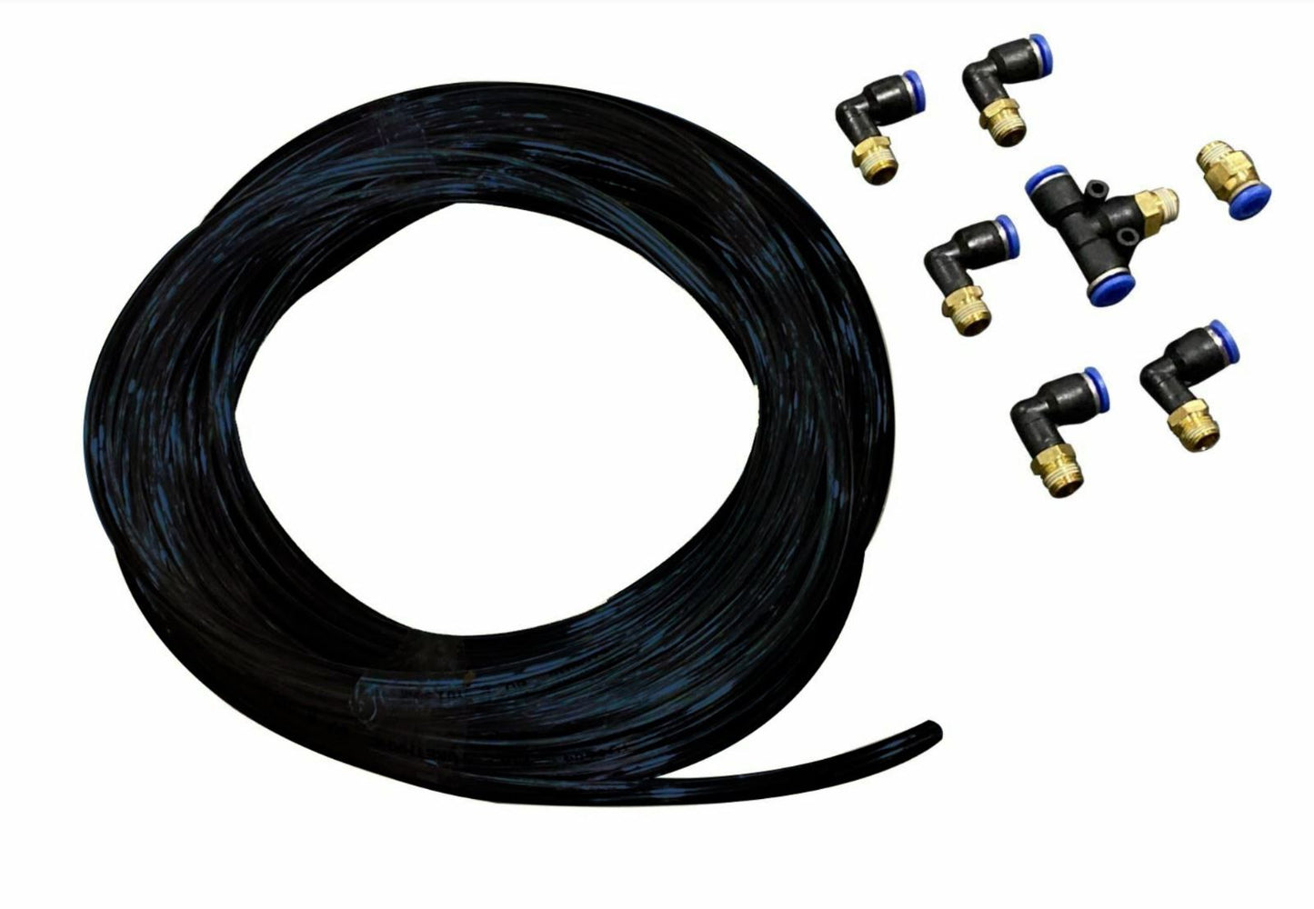 Jack Spania Racing push lock vacuum fitting kit for turbo engines, featuring one-touch design and 1/8th NPT connectors.