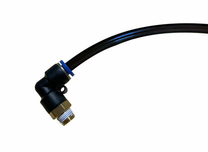 Jack Spania Racing push lock one-touch vacuum fitting kit for turbo engines, with 1/8th NPT connection and universal Tial Bov compatibility.