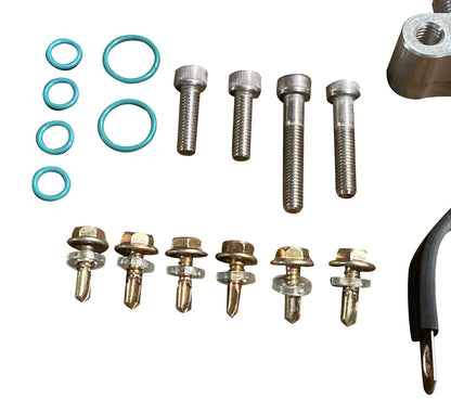 Heavy duty AC line tuck kit for Honda 8th and 9th Gen Civic Si, fits K20 K24 engines, by Jack Spania Racing.