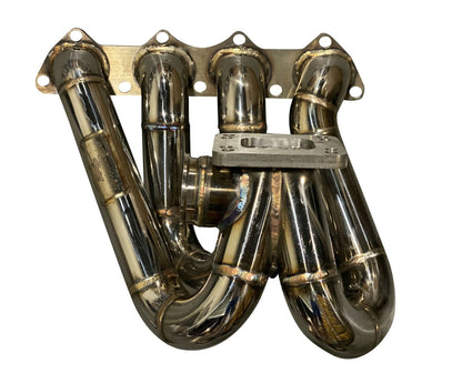 JackSpania Racing B Series T3 T4 top mount turbo manifold for B16 B18 B20 engines with 44mm diameter exhaust ports.