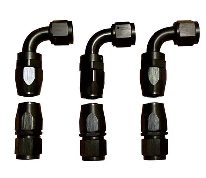 Jack Spania Racing 10FT 10AN 5/8" fuel line hose fitting kit with braided nylon and stainless steel fittings for oil and gas engines.