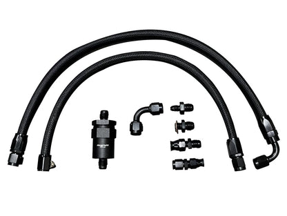 Jack Spania Racing B D H K Series tucked fuel line kit for Honda Civic, Integra, CRX, with feed and return lines for K20 and K24 engines
