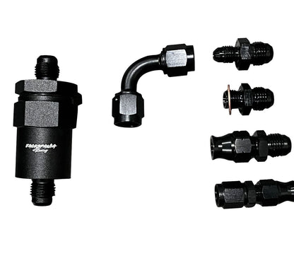 Jack Spania Racing B D H K Series tucked fuel line kit for Honda Civic, Integra, CRX with feed and return lines for K20 K24 engines.