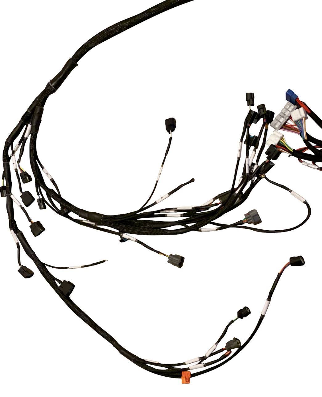 Jack Spania Racing K20 K24 Series tucked wiring harness for RHD and LHD Integra, CRX, EK, EG K-Swap engine applications.