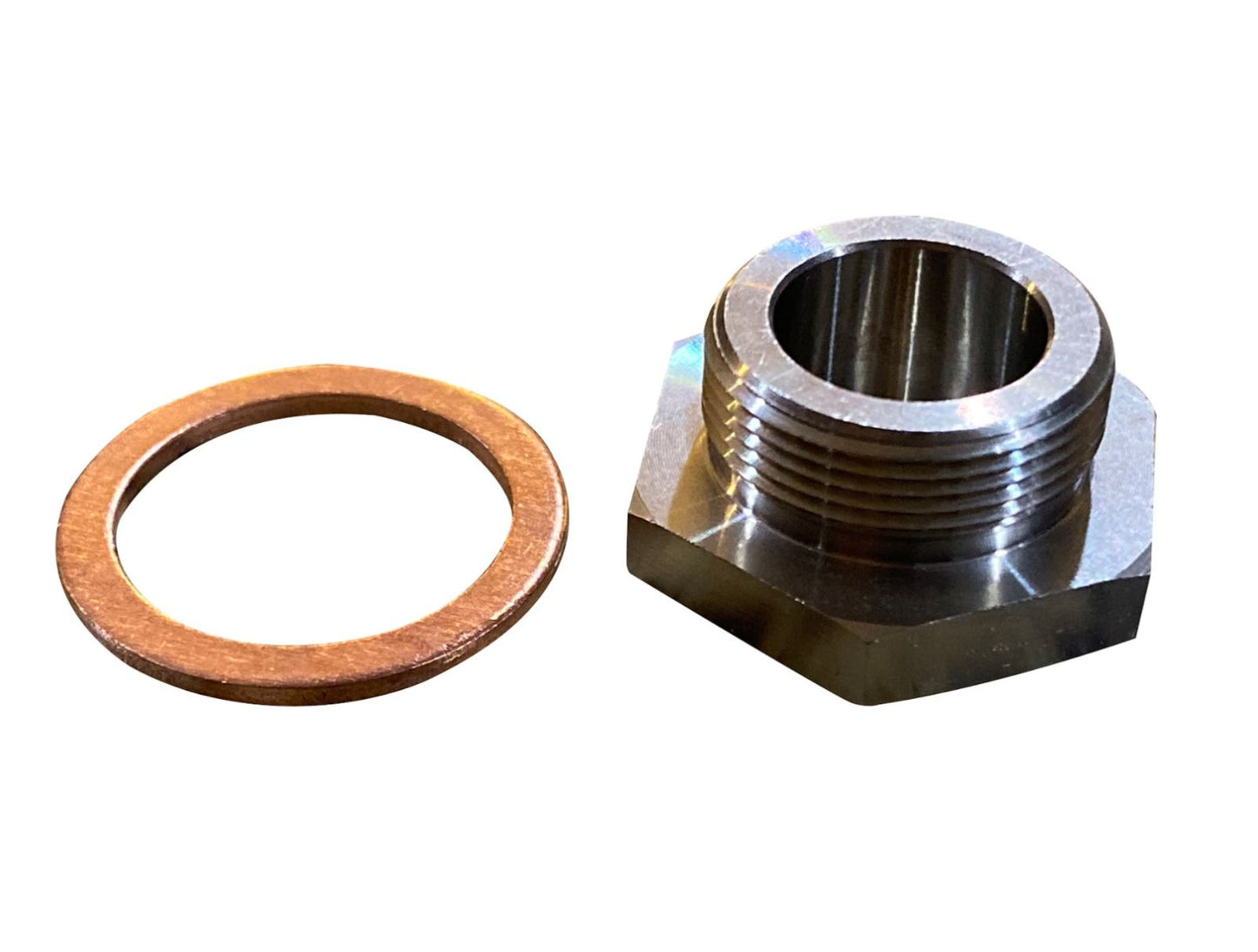 Jack Spania Racing K20 K24 heater core coolant block off plug for Honda Civic, Integra, and K Swap engine parts.