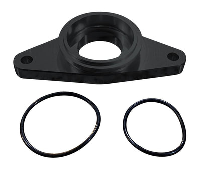 Jack Spania Racing 50mm BOV flange adapter for Subaru WRX, STI, Forester EJ20/EJ25, top mount, compatible with TiAL blow off valve.