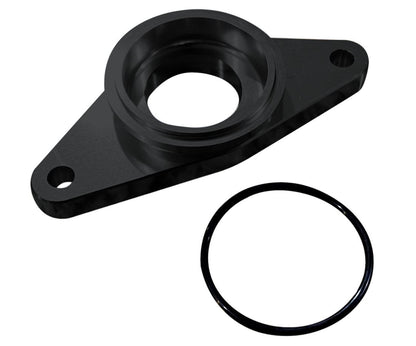 Jack Spania Racing 50mm BOV flange adapter for Subaru WRX, STI, Forester EJ20/EJ25, top mount, compatible with TiAL blow off valve.