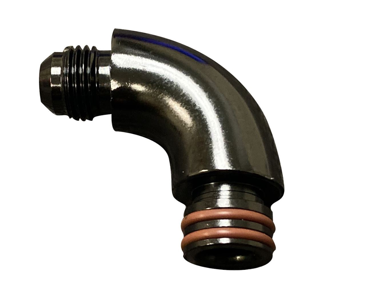Jack Spania Racing Center Mount Fuel AN6 fitting for K Tuned fuel rail on K Series K20 K24 engines, engine parts for performance vehicles.