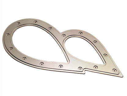 Jack Spania Racing tear drop exhaust hood exit shield and wastegate tube for exterior use, showcasing durable metal components.