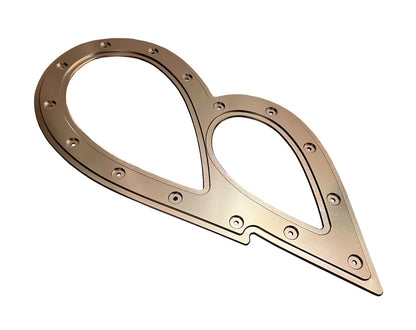 Exterior tear drop exhaust hood exit shield trim guard for downpipe wastegate tube by Jack Spania Racing.