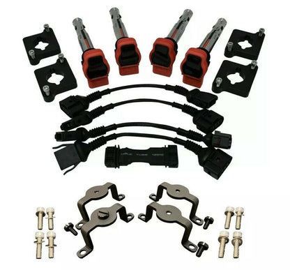 Audi 2.0T Coil Conversion ICM Bypass Kit with R8 coilpack plates for 97-99.5 B5 A4 1.8T engine, by Jack Spania Racing.