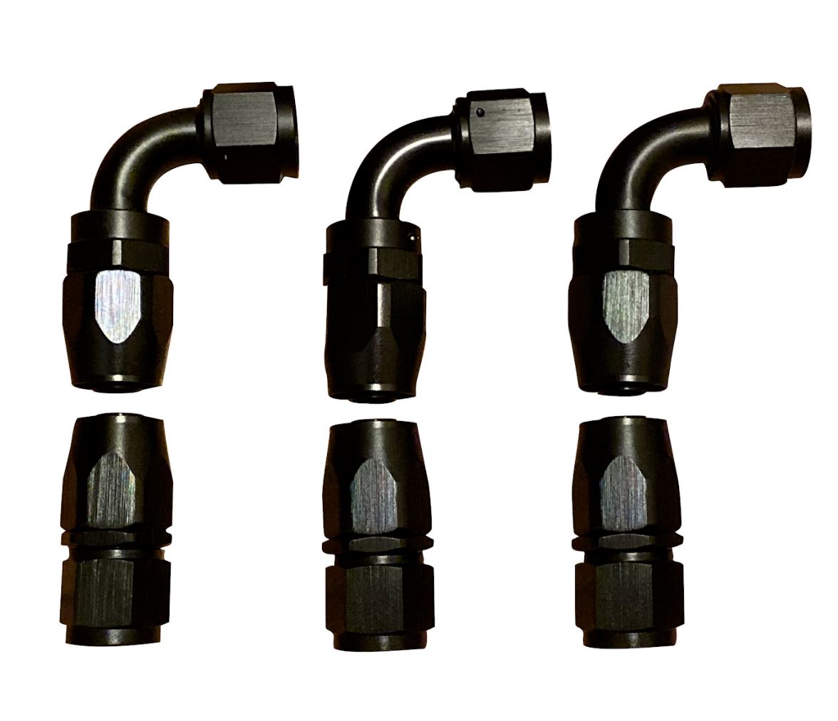 Jack Spania Racing 8AN fuel line hose fitting kit with braided nylon and stainless steel fittings, 6ft oil and gas engine parts