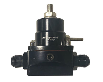 Jack Spania Racing AN8 EFI fuel pressure regulator with gauge for high-pressure E85 fuel system, engine parts.