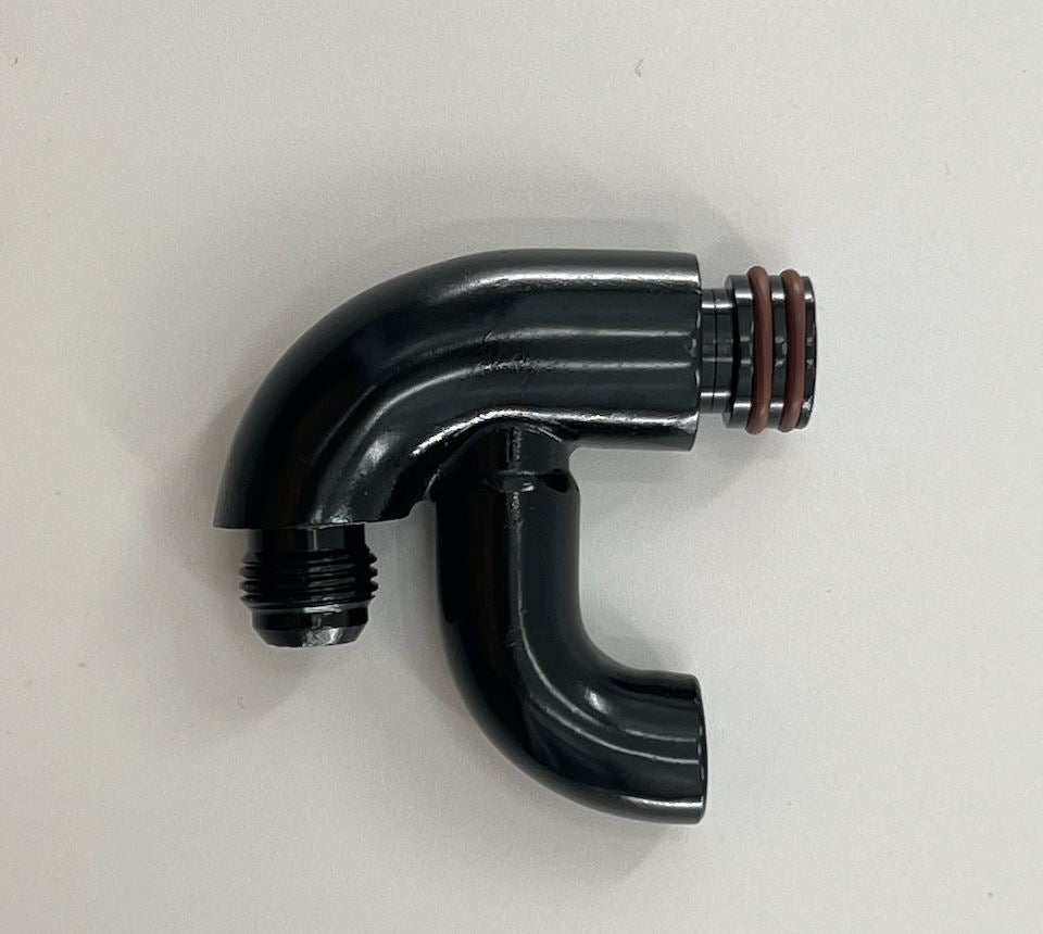 Jack Spania Racing center mount fuel gauge with AN6 fitting for K Tuned K Series fuel rail, K20, and K24 engine parts.