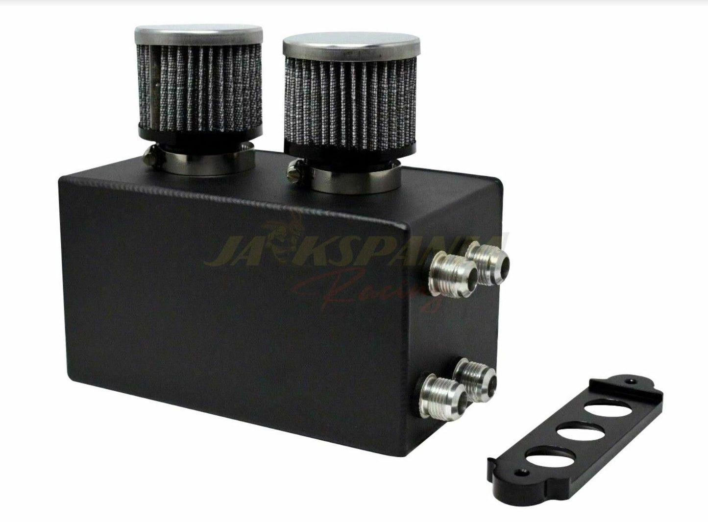 Jack Spania Racing battery relocation oil catch can with 4 ports and 10AN hoses for EK, EG, CRX, DC2 Si Type R engine upgrades