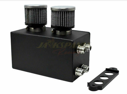 Jack Spania Racing battery relocation oil catch can with 4 ports and 10AN hoses for EK, EG, CRX, DC2 Si Type R engine upgrades