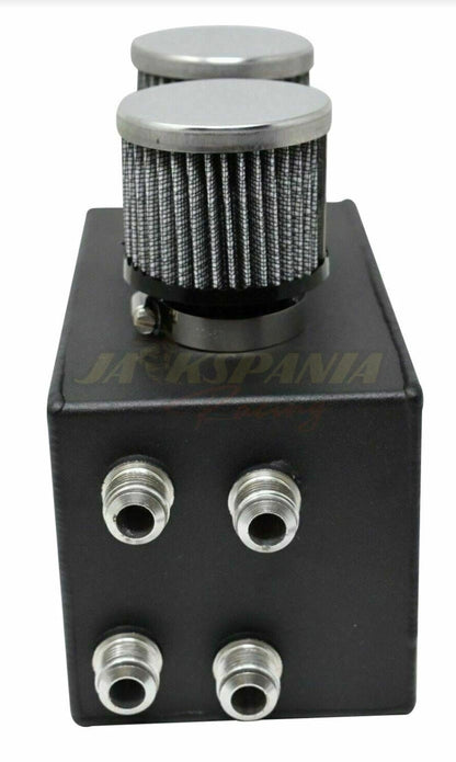 Jack Spania Racing battery relocation oil catch can with 4 port 10AN hoses for EK, EG, CRX, DC2 Si Type R engine parts