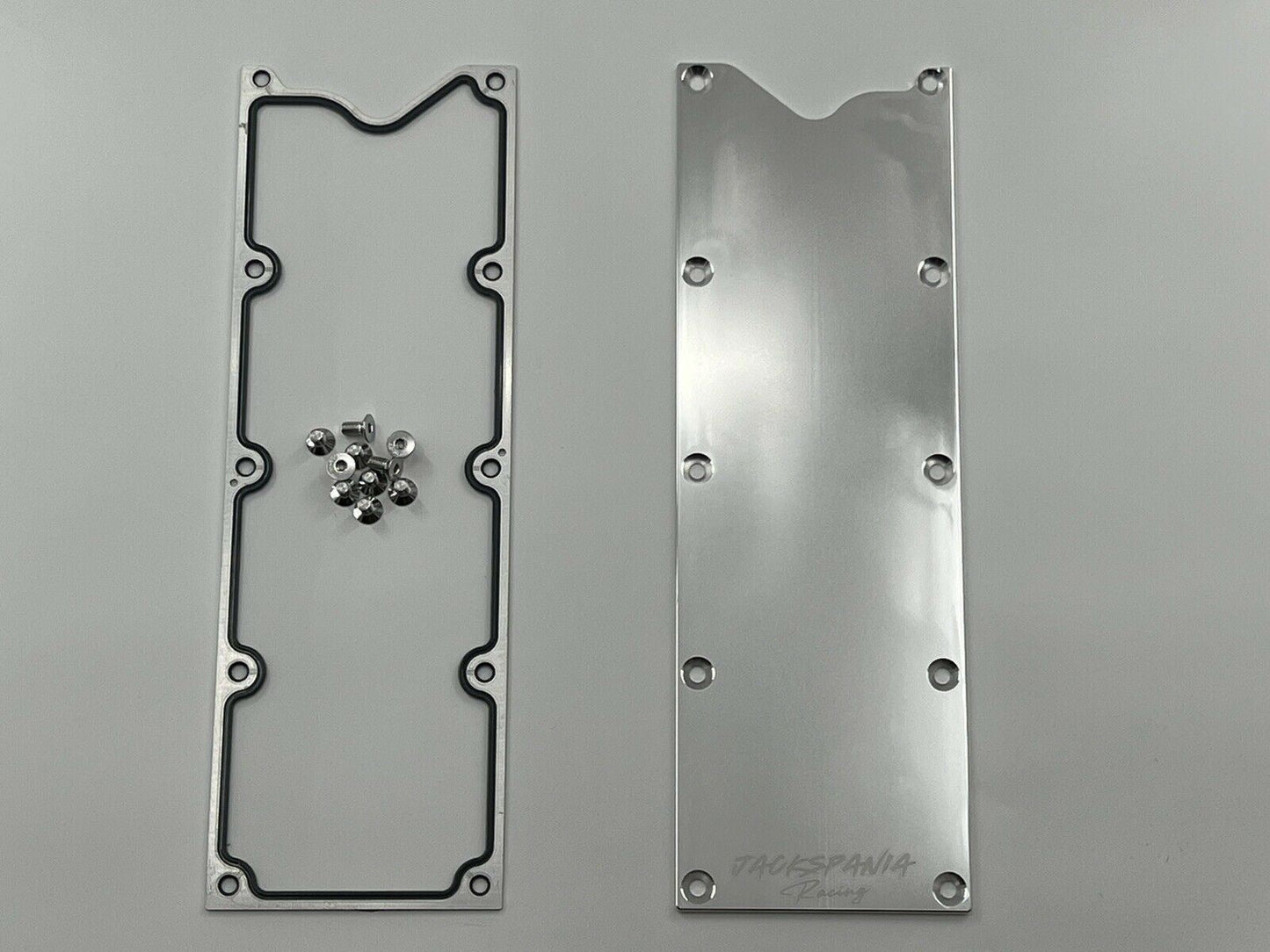 LS Gen 3 Valley Pan Cover with Gasket Plate and Knock Sensor Delete for LSX, LS1, LS6, LS2 engines by Jack Spania Racing