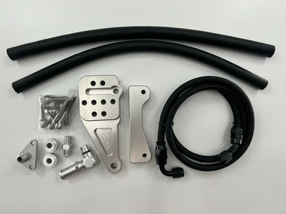 Power steering relocation kit for Honda Acura RSX from Jack Spania Racing, compatible with K Swap EG EK DC2 CRX Si suspension parts.