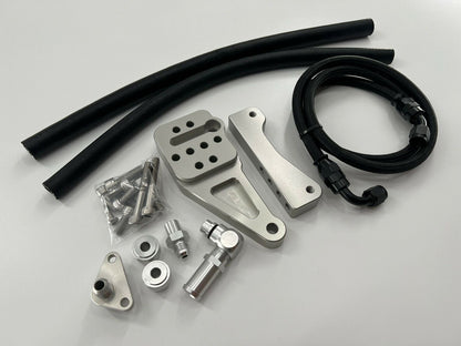 Power steering relocation kit for Honda Acura RSX 02-04, compatible with K swap engines, by Jack Spania Racing, suspension part.