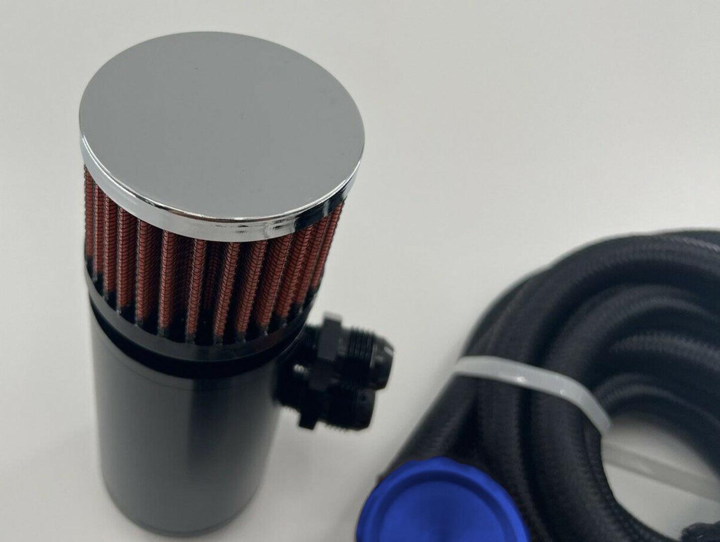 Jack Spania Racing Ultra Vent Oil Catch Can Valve Cap Kit for Honda Acura B D H K Series engine, featuring 10AN fittings.