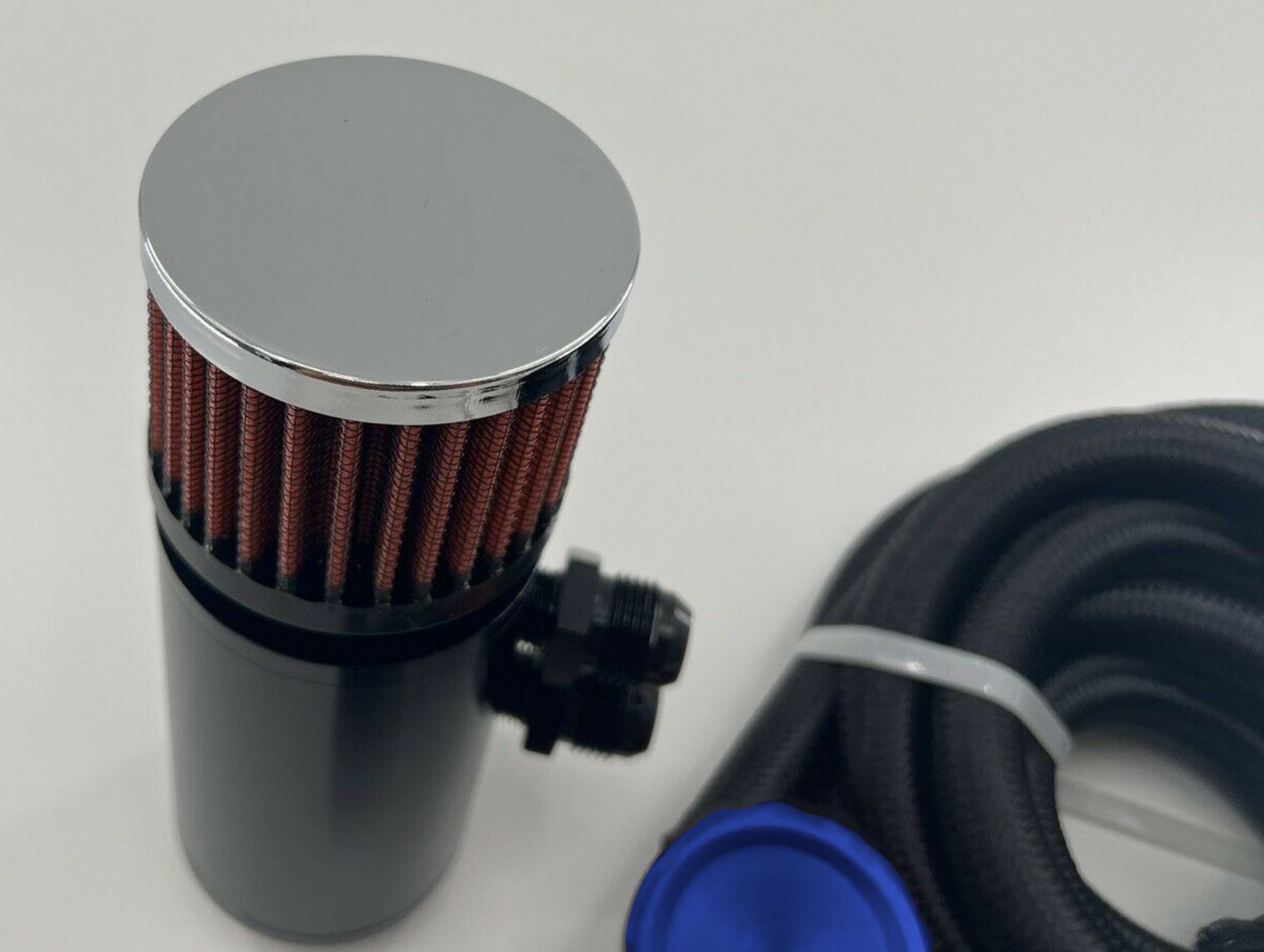 Jack Spania Racing Ultra Vent Oil Catch Can Valve Cap Kit for Honda Acura B D H K Series engine, featuring 10AN fittings.