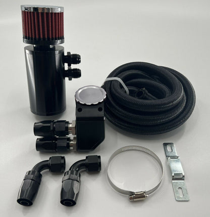 Jack Spania Racing Ultra Vent Oil Catch Can Valve Cap Kit for Honda Acura B D H K Series engines, 10AN fittings.