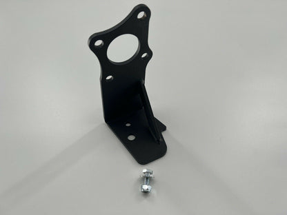 Jack Spania Racing B16A B18C hydro clutch pedal conversion bracket for EF CRX B Series transmission swap, shown on a white background.