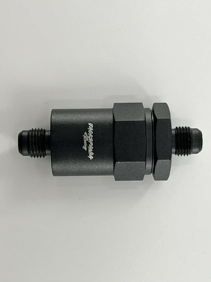 Billet Universal K Swap AN6 30 Micron Black Aluminum Inline Fuel Filter E85 USA - Jack Spania Racing