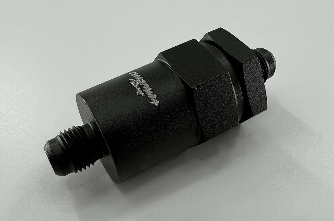 Billet Universal K Swap AN6 30 Micron Black Aluminum Inline Fuel Filter E85 USA - Jack Spania Racing