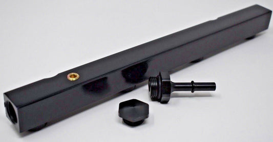 High flow K Series fuel rail for Honda Acura K20 K24 engines, Jack Spania Racing engine parts with polished finish.