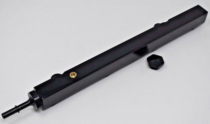 High flow K series fuel rail for Honda Acura K20 K24 engines, Jack Spania Racing engine parts on a clean engine bay.