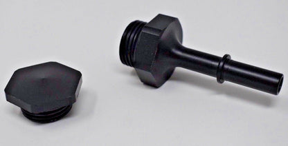 High flow K Series fuel rail for Honda Acura K20 K24 engines, shown in black with mounting hardware, by Jack Spania Racing.