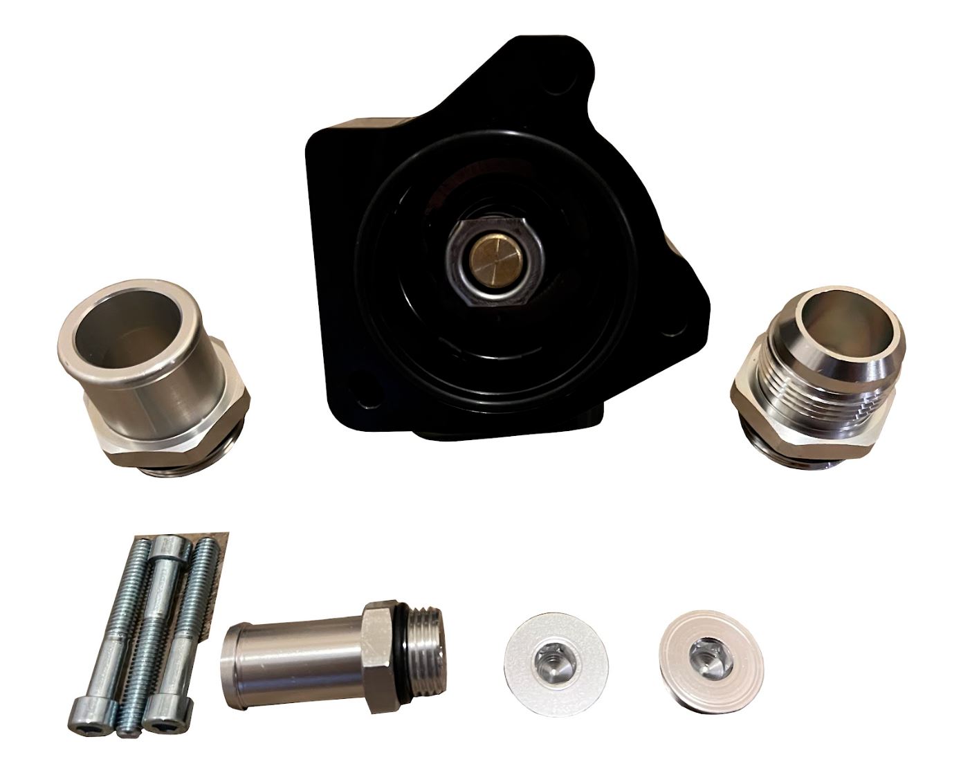 K20 K24 K Series Direct Water Pump Mount V2 Swivel Neck Thermostat Housing 16AN