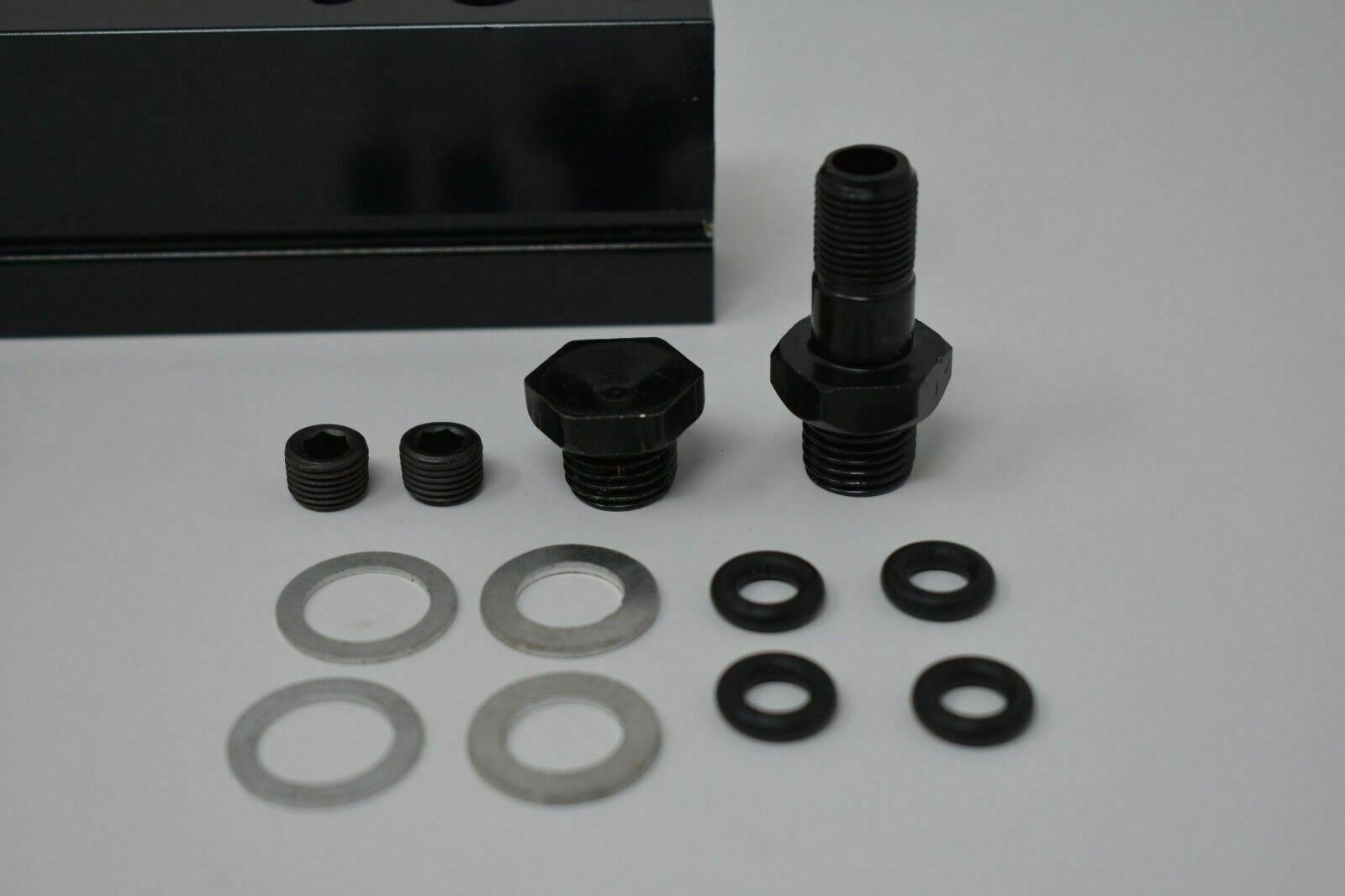 Fuel pressure regulator gauge rail for Honda Acura B D Series engine, by Jack Spania Racing, showing pressure readings on the gauge.