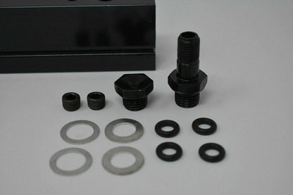 Fuel pressure regulator gauge rail for Honda Acura B D Series engine, by Jack Spania Racing, showing pressure readings on the gauge.