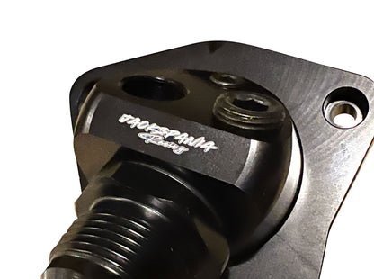 Swivel neck thermostat housing for K series engine, K20 K24 radiator hose, compatible with K-Swap Civic, by Jack Spania Racing.
