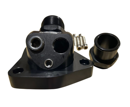 Swivel neck thermostat housing for K-series engines, K20, K24, with radiator hose connection, by Jack Spania Racing.