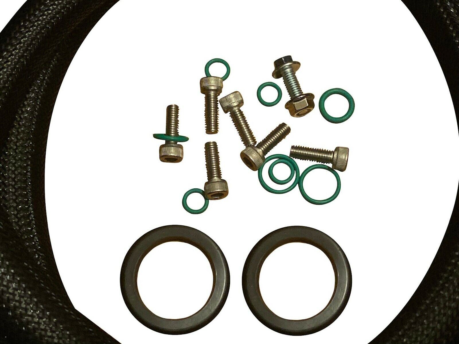 Jack Spania Racing B Series AC Line Tuck Kit with condenser for Honda Acura Civic Si and Integra DC2 engine bay.