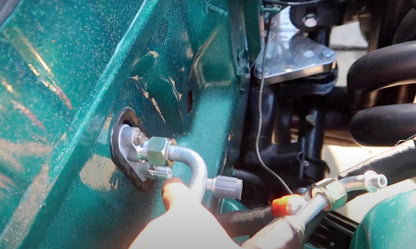 Honda Civic Si EK EG B Series AC fittings adapters for air conditioning lines, by Jack Spania Racing, engine parts.